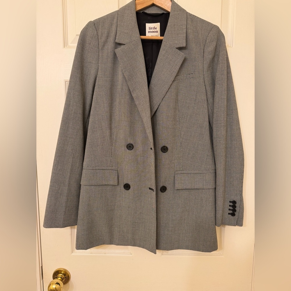 Aritzia Little Moon Charcoal Double-Breasted Blazer
